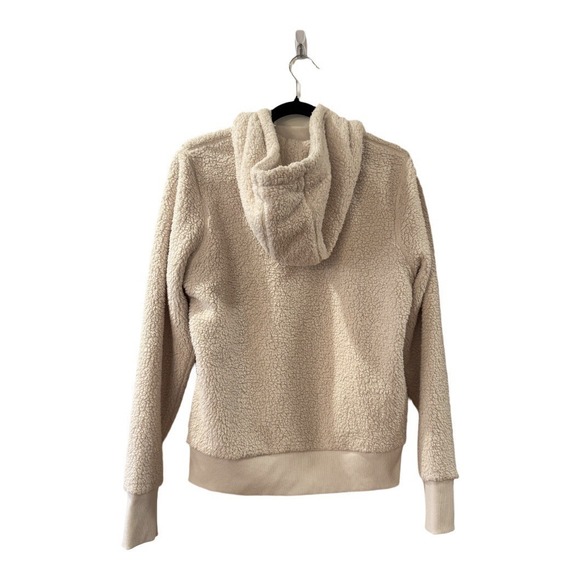 Athleta Tugga Sherpa Teddy Bear Hoodie Color Natural Beige Cream Women SP Sport - Picture 3 of 16